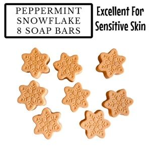 Handmade Soap Peppermint Snowflake 8  Bars